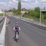 Urcarea podului de la Caldarusani la cel mai mare antrenament pentru concursul Prima Evadare prima plimbare 300 de biciclisti