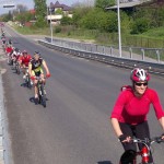 Urcarea podului de la Caldarusani la cel mai mare antrenament pentru concursul Prima Evadare prima plimbare 300 de biciclisti