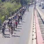 300 de biciclisti la trecerea pe langa podul de la Otopeni, cel mai mare antrenament pentru concursul Prima Evadare