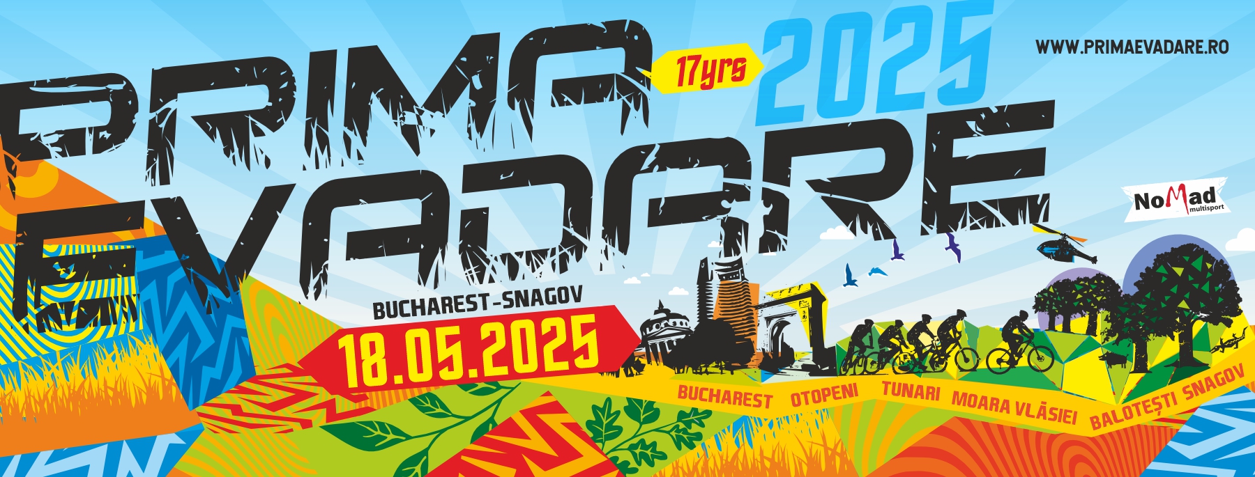 inscrieri prima evadare, coperta facebook prima evadare, ciclisti care evadeeaza din oras, padure, competitie, concurs